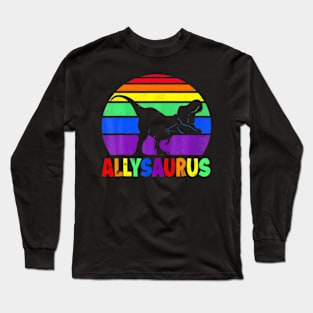 Allysaurus LGBT  Dinosaur  Flag Ally LGBT Pride Long Sleeve T-Shirt